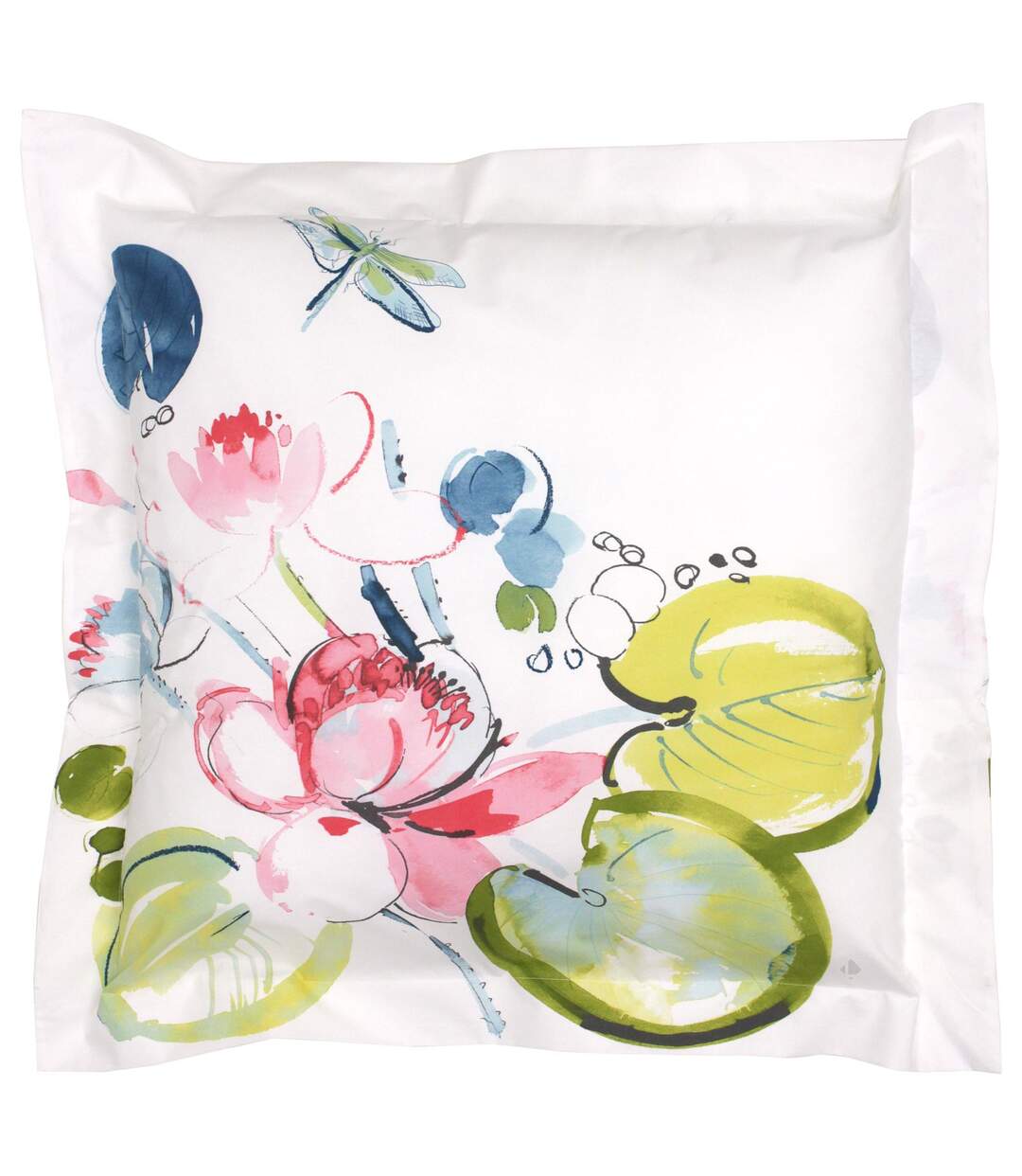 Parure de lit 280x240 cm percale coton NENUPHAR aqua