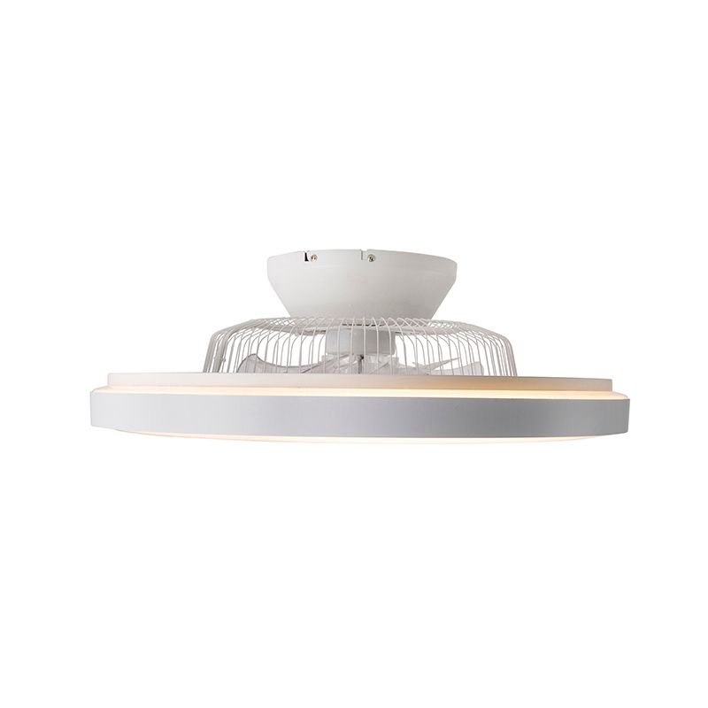 Plafondventilator wit met ster effect 60cm incl. LED dimbaar met afstandsbediening - Climo