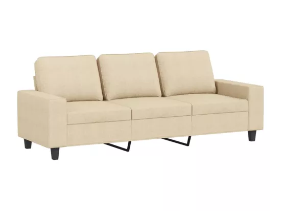 Canapé à 3 places Crème 180 cm Tissu