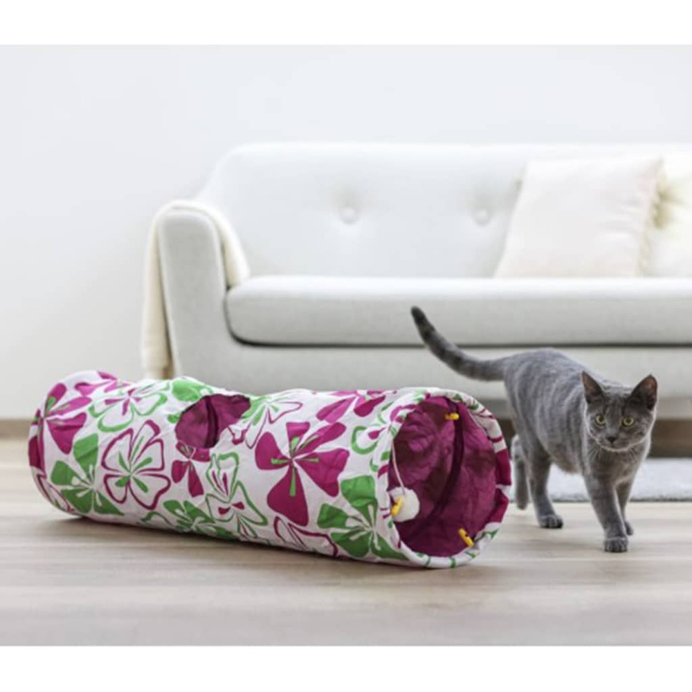 Tunnel pour chats flower 25 x 90 cm 82638