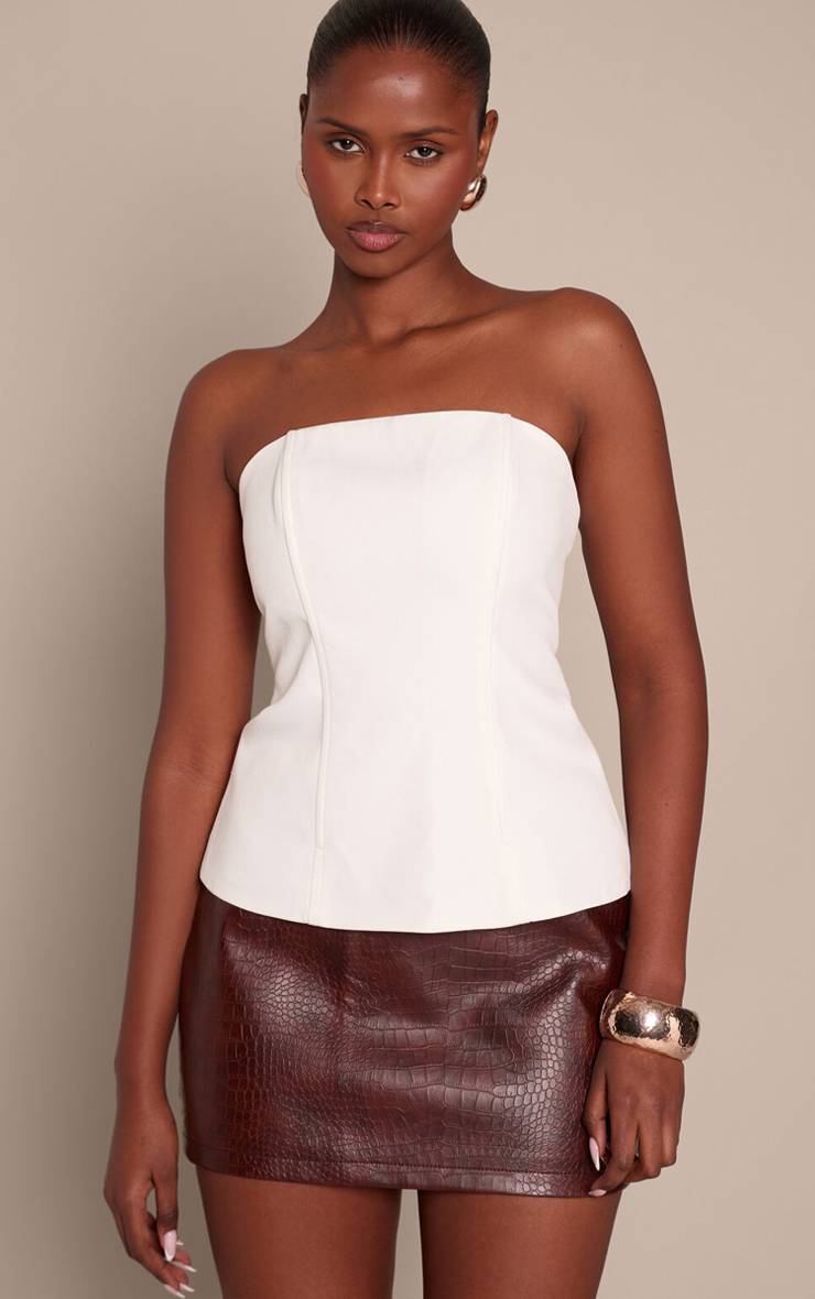 Blanc Bandeau Long Stretch Tissé