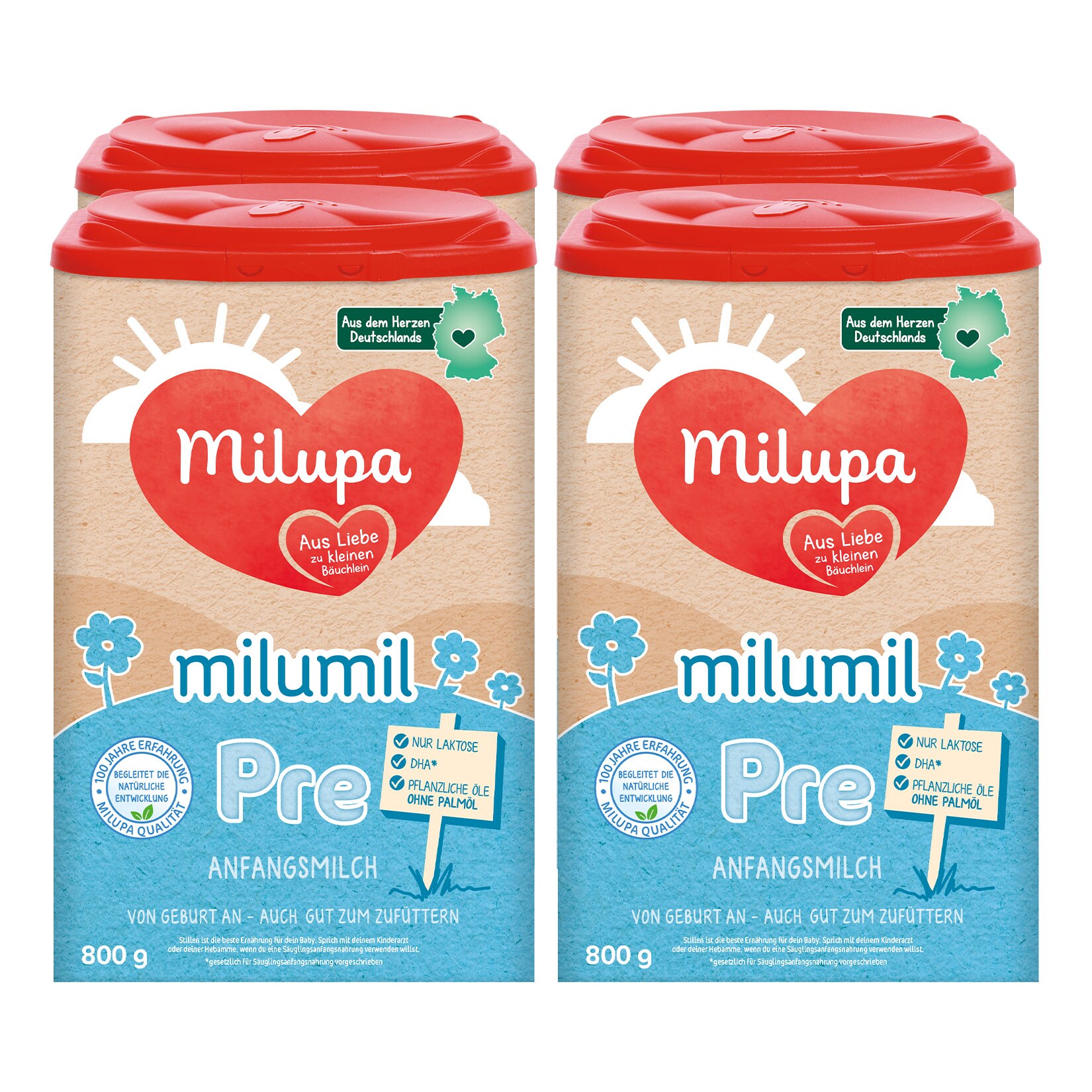 Milupa Milumil Pre 800 g, 4er Pack