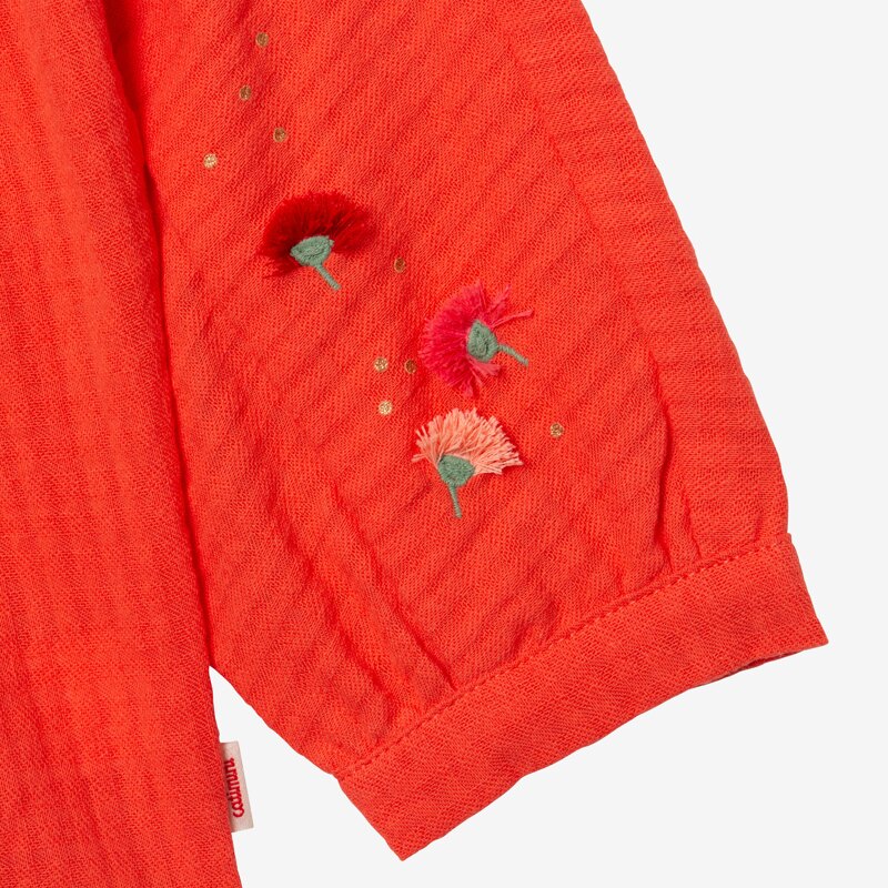 Chemise bébé fille armurée orange brodée Catimini Orange