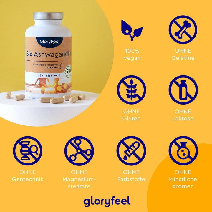 gloryfeel® Bio Ashwagandha Kapseln