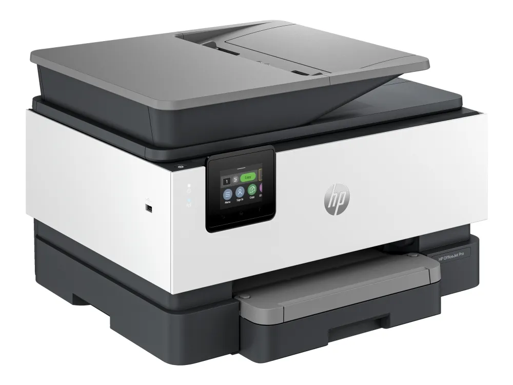 HP Officejet Pro 9120b All-in-One - Multifunktionsprinter - farve - blækprinter - Legal (216 x 356 mm) (original) - A4/Legal (medie) - op til 19 spm (kopiering) - op til 20 spm (udskriver) - 250 ark - 33.6 Kbps - USB 2.0, LAN, Wi-Fi(n), USB vært