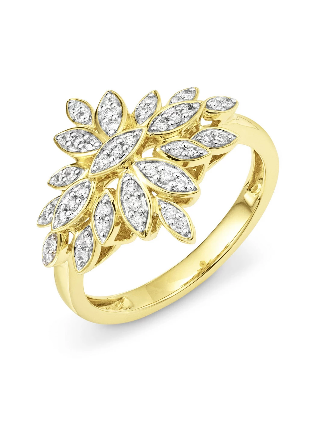 Damenring im Blumendesign mit 45 Brillanten