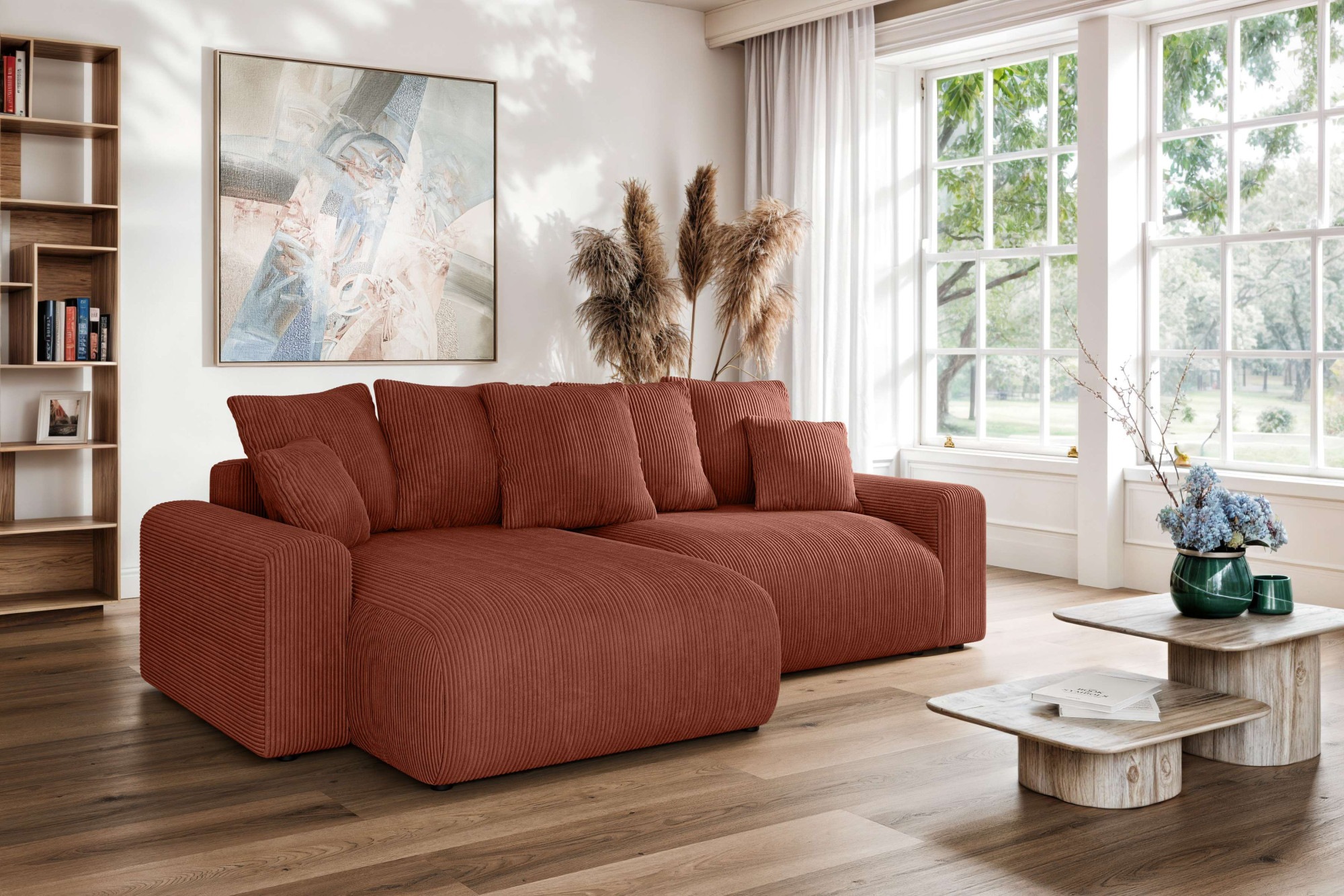 Home affaire Ecksofa »LAKESIDE klein mit Bettfunktion und Bettkasten, B/T/H 235/142/84 cm« L-Form, Recamiere beidseitig montierbar, mit Wellenunterfederung