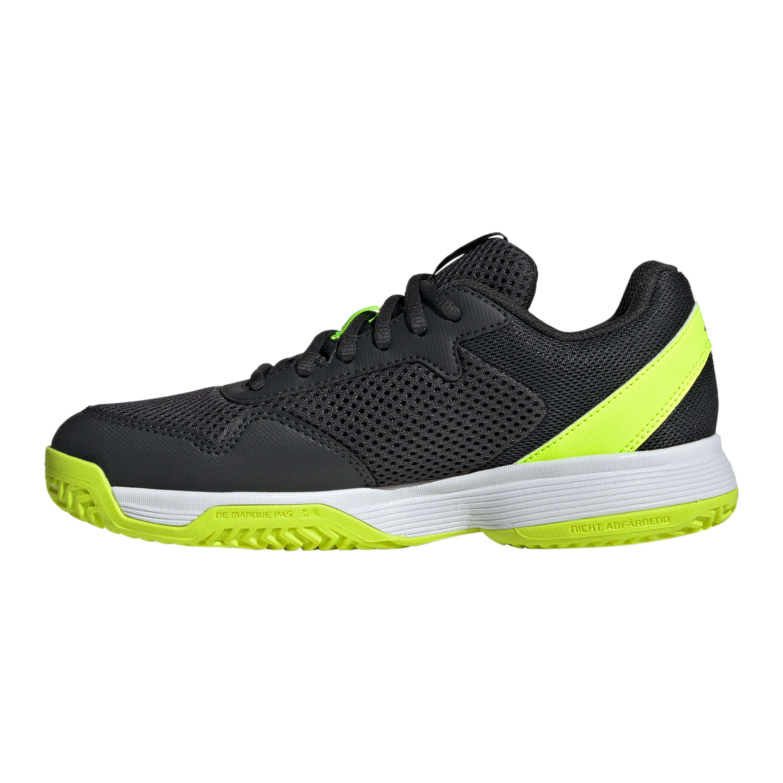 adidas Courtflash Chaussures Toutes Surfaces Enfants - Noir , Jaune Lemon