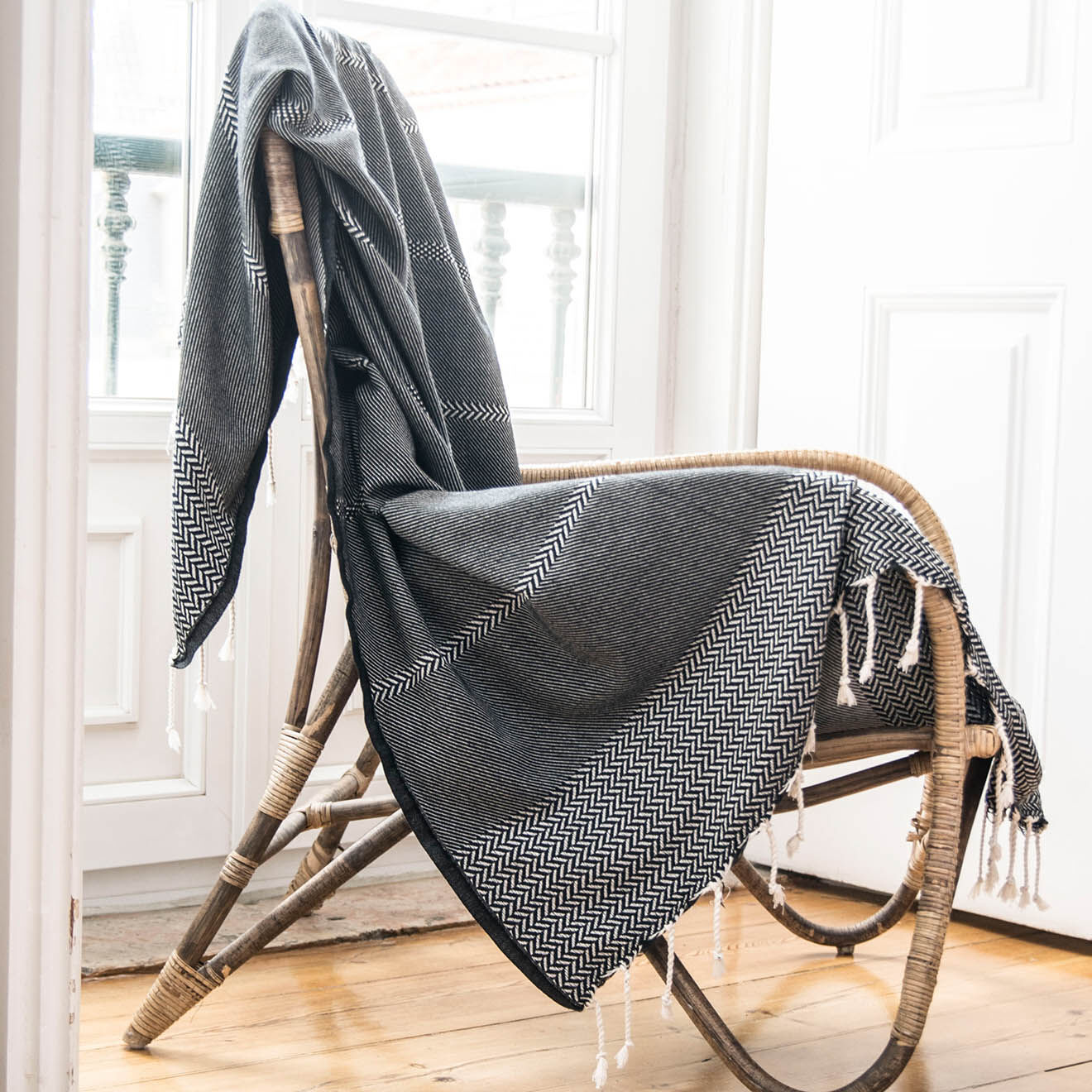 Febronie Plaid Oslo Jacquard noir