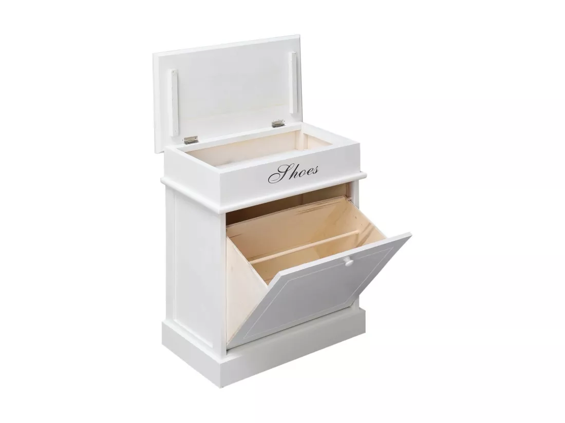 Armoire à chaussures Blanc 50 x 28x58 Bois de Paulownia