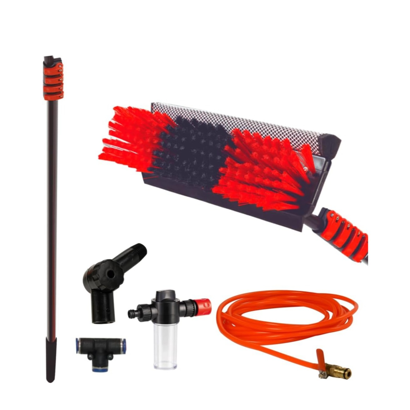 (4.6m) Telescopic Hydrocleaner Waschbürste Outdoor Reinigungs Schrubber Wasser Bürste mit Gartenschlauch Anschluss (VHGSLCIND0440)