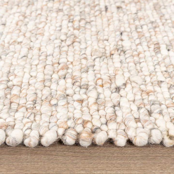 Wollen vloerkleed - Oliver Beige | Bolletjes vloerkleed