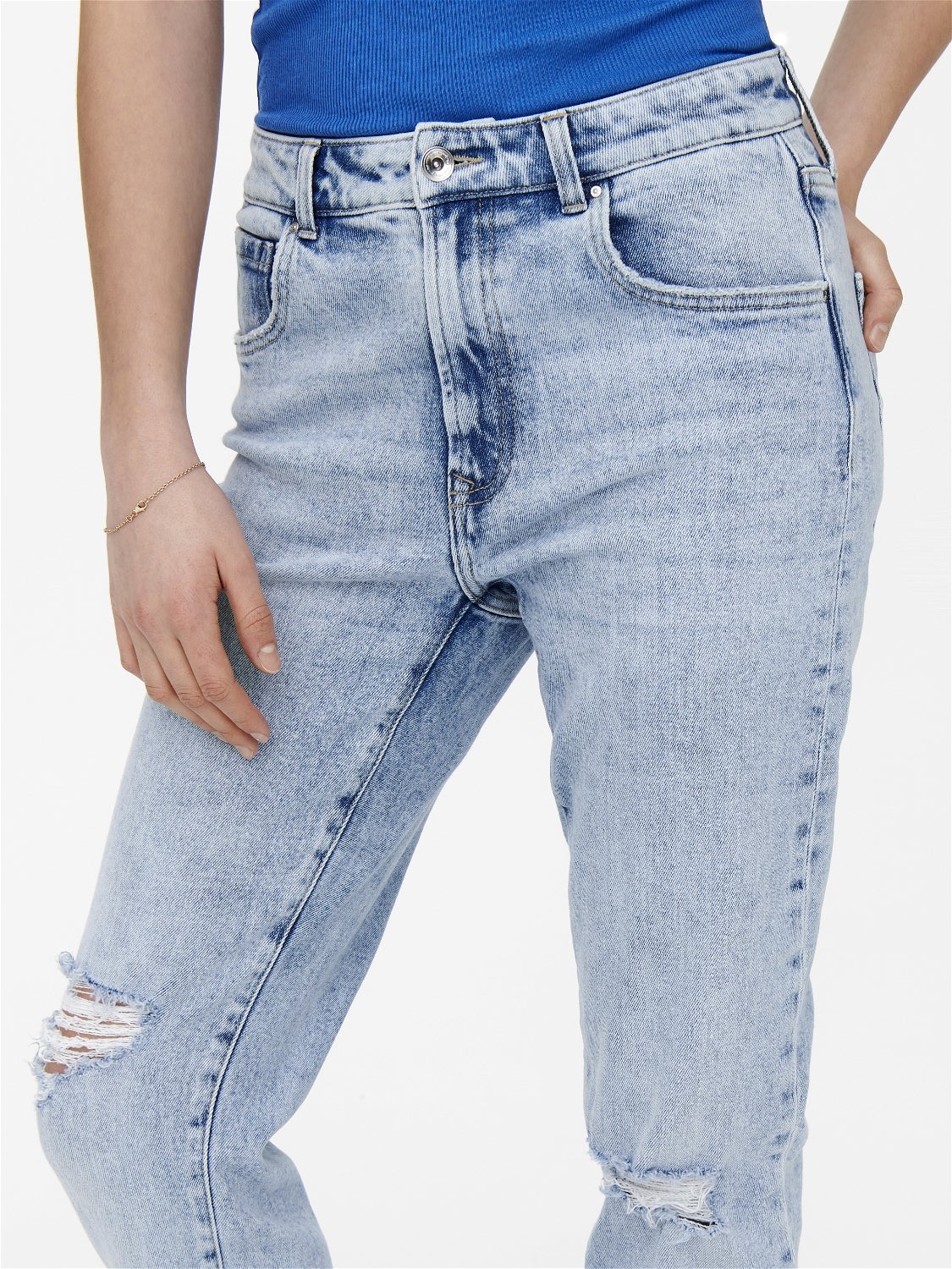 ONLSCARLETT Hohe Taille Slim Fit Jeans Light Blue Denim