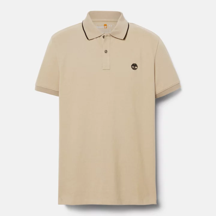 Polo à col imprimé Millers River pour homme en beige