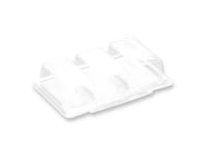 Smørrebrødsbakke 3-rum 240x147x45 mm RPET Klar,44 stk/pk