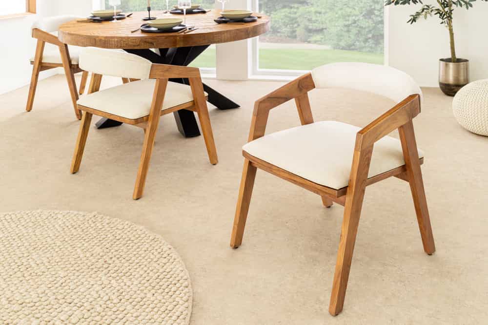 Design Stuhl MAMMUT beige natur massives Akazienholz honey finish