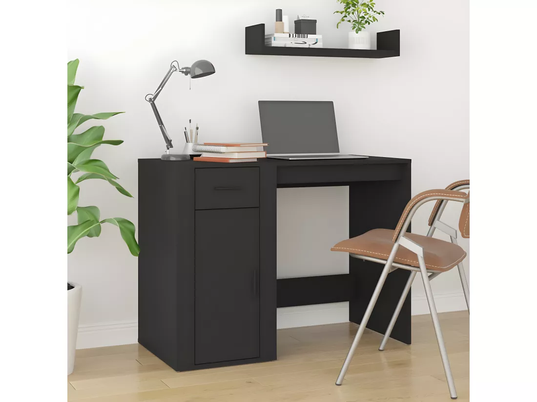 Bureau Noir 100x49x75 cm Bois d'ingénierie