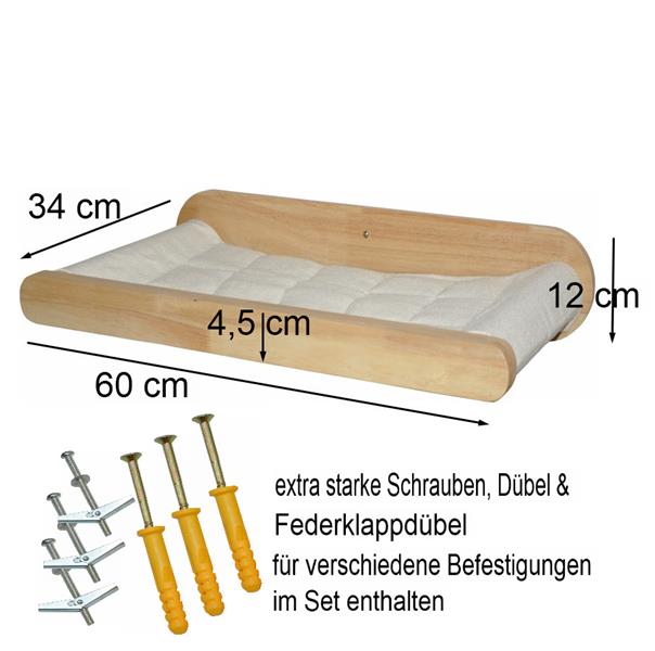 Nanook Katzen Kratzbaum Wandliegeplatz Wandliegebett