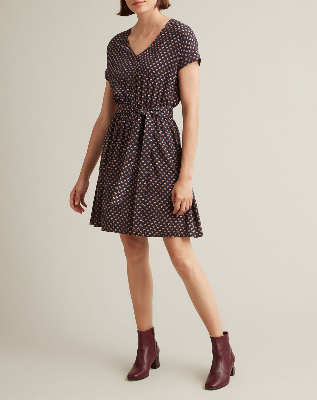 Cyrillus Robe imprimée Abeille bleu foncé