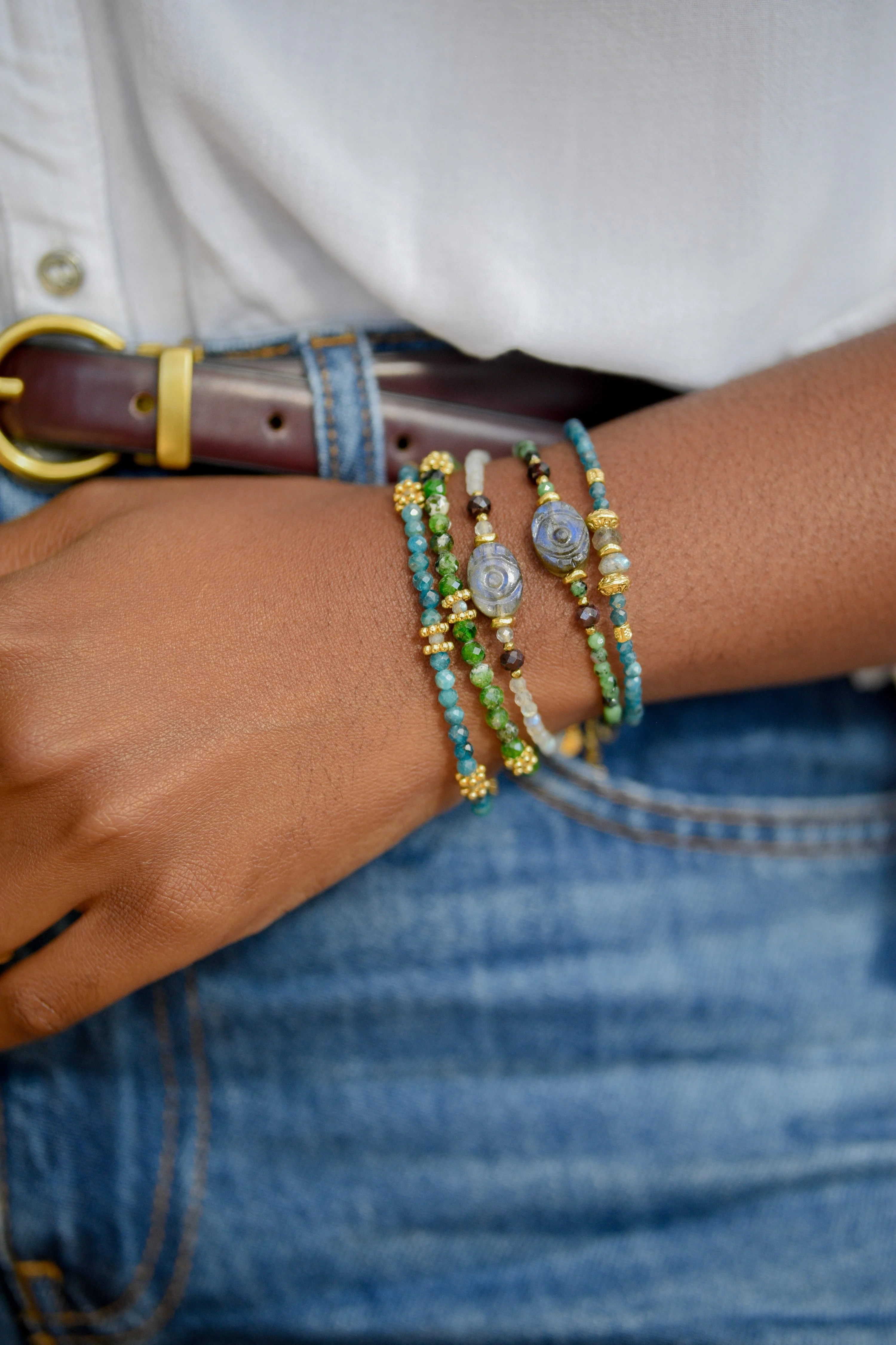 AINA - Bracelet tourmaline et labradorite | Bleu