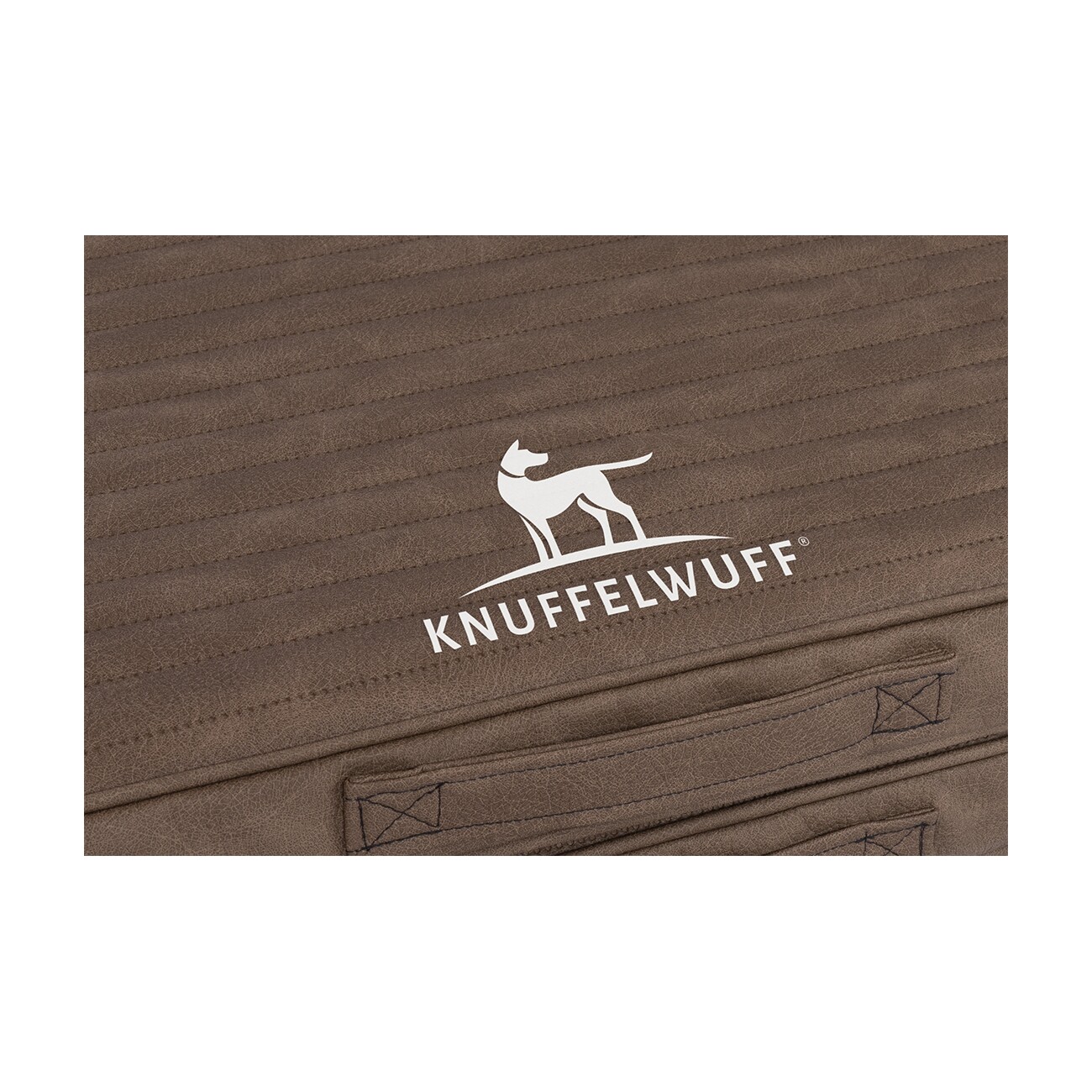 Knuffelwuff Faltbare Reisematte Orthopädisch Roanoke aus Laser gestepptem Kunstleder braun M-L