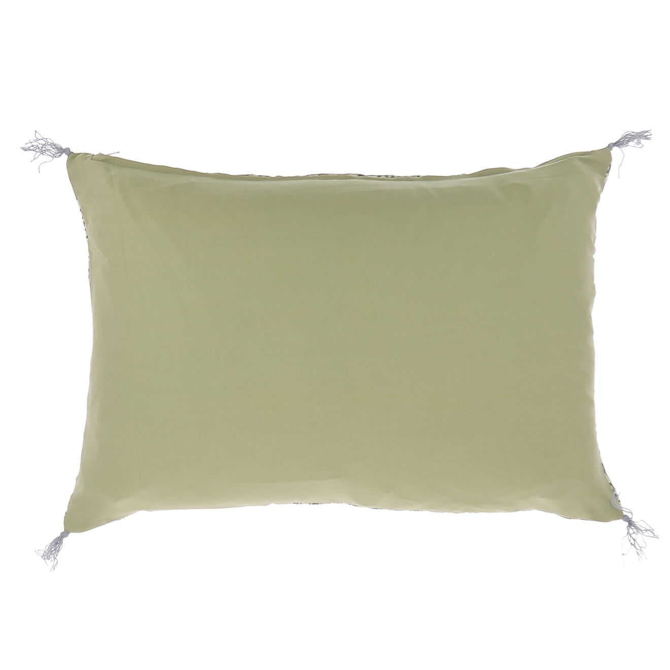 En Fil d'Indienne Housse de coussin Soie kaki - 35x50 cm