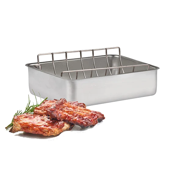 Plat à four Smart Grill 36 x 25 x 8 cm et grille barbecue Inoxriv