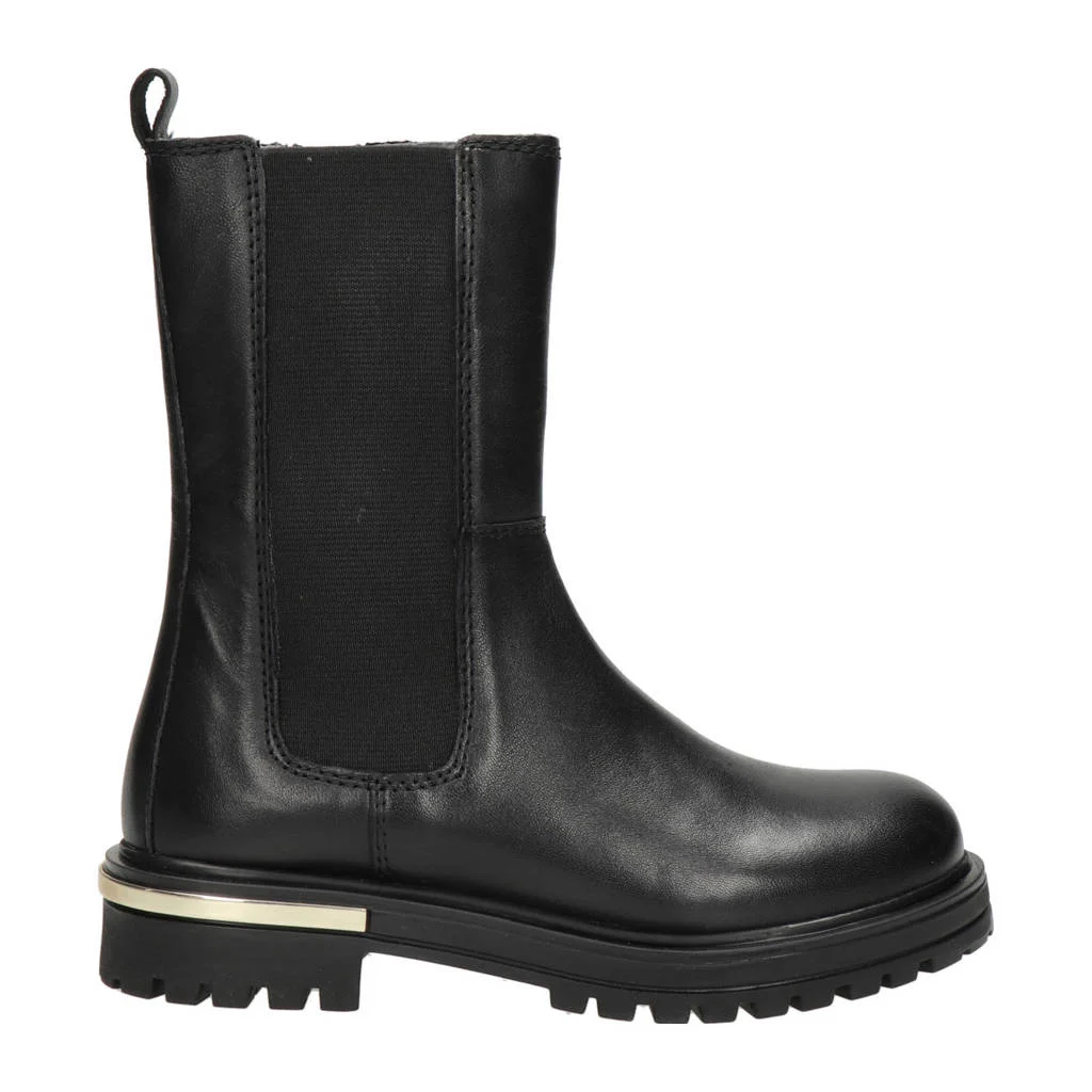 Nelson Kids leren enkelboots zwart