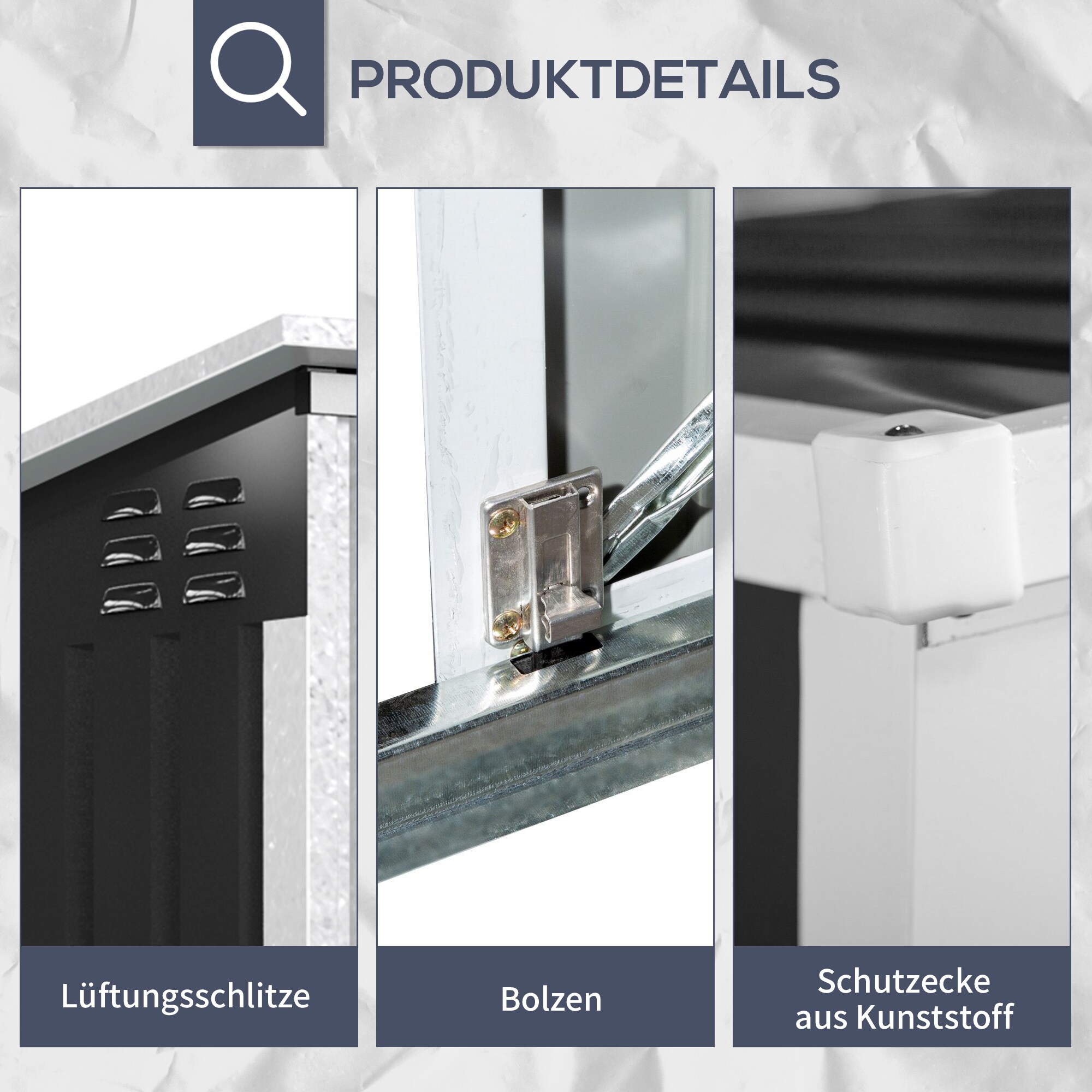 Outsunny Mülltonnenbox mit 2 Behälterdeckelketten, 2 Lüftungsfenstern schwarz 178,5L x 104,5B x 128,5 cm