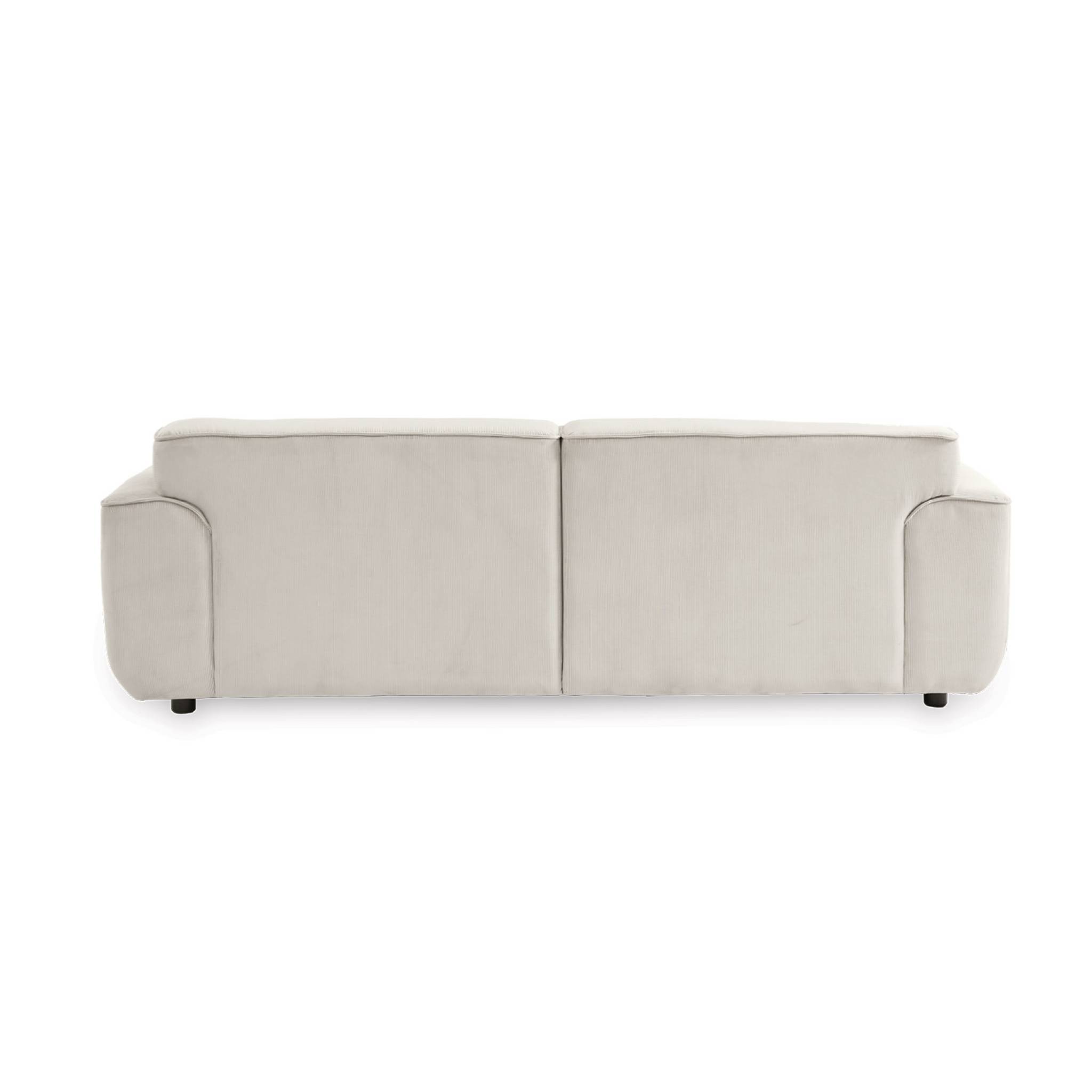 Canapé 3 places. Tissu velours côtelé. 2 coussins déhoussables. Wallas l 230 x p 98 x h 73cm