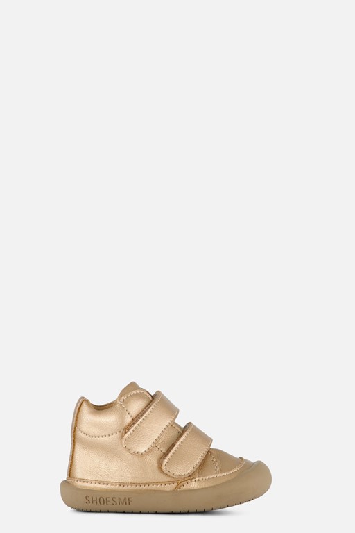 Shoesme leren lopen schoenen met velcro goud