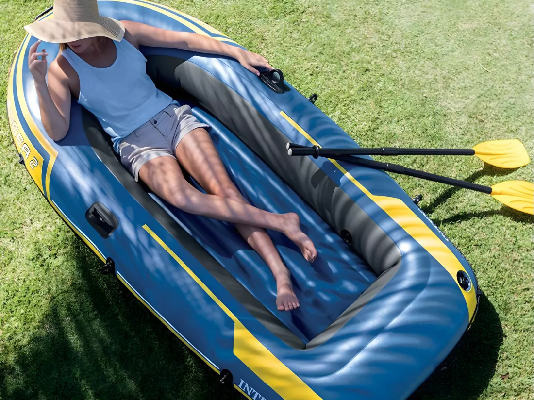 Kit bateau gonflable 2 places Challenger 2 avec rames et gonfleur - Intex