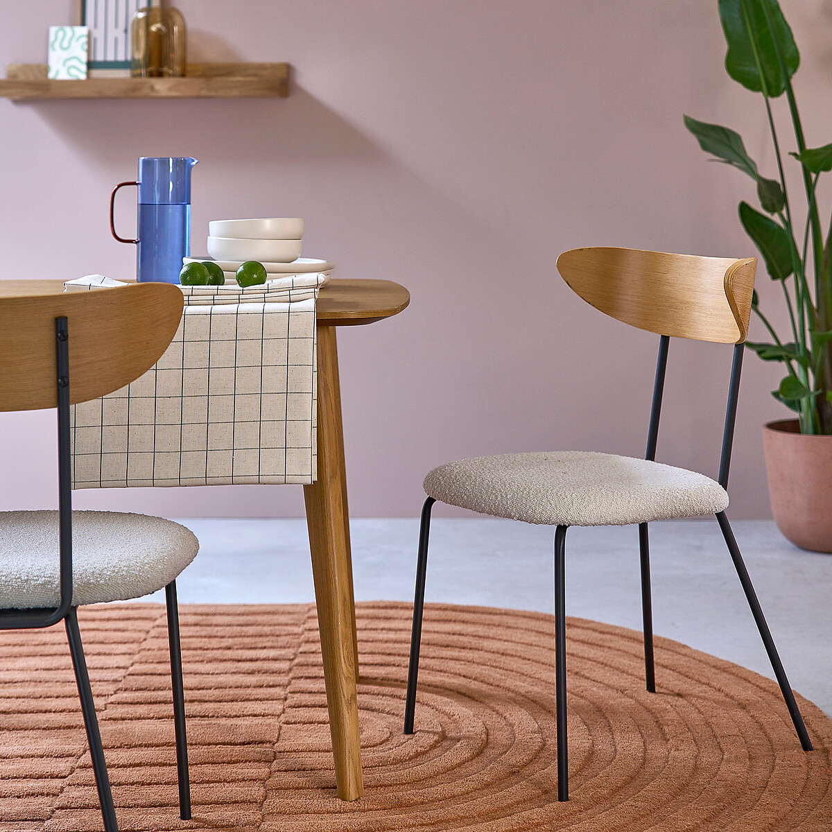 LA REDOUTE INTERIEURS<br>Conjunto de 2 cadeiras bouclette, Russel