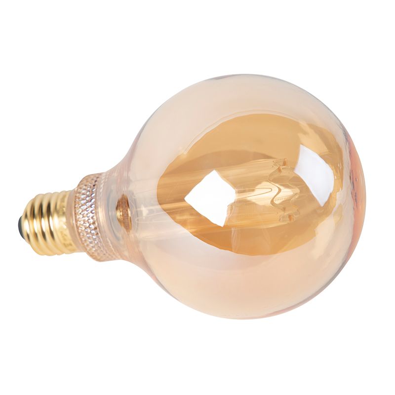 Set van 5 LED lamp G95 E27 5W 1800K amber 3-staps dimbaar