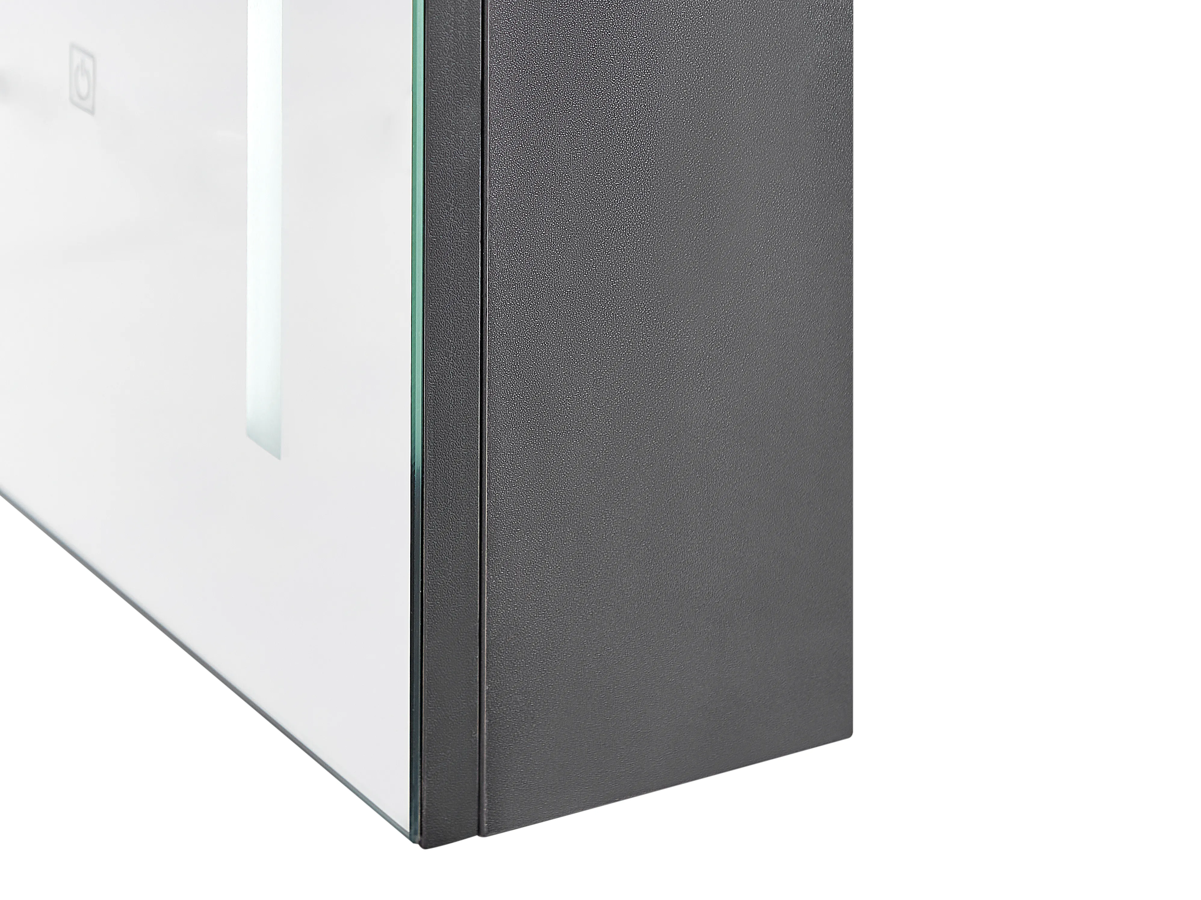 Badkamer wandkast met spiegel LED CAMERON 40 cm 60 cm Zwart
