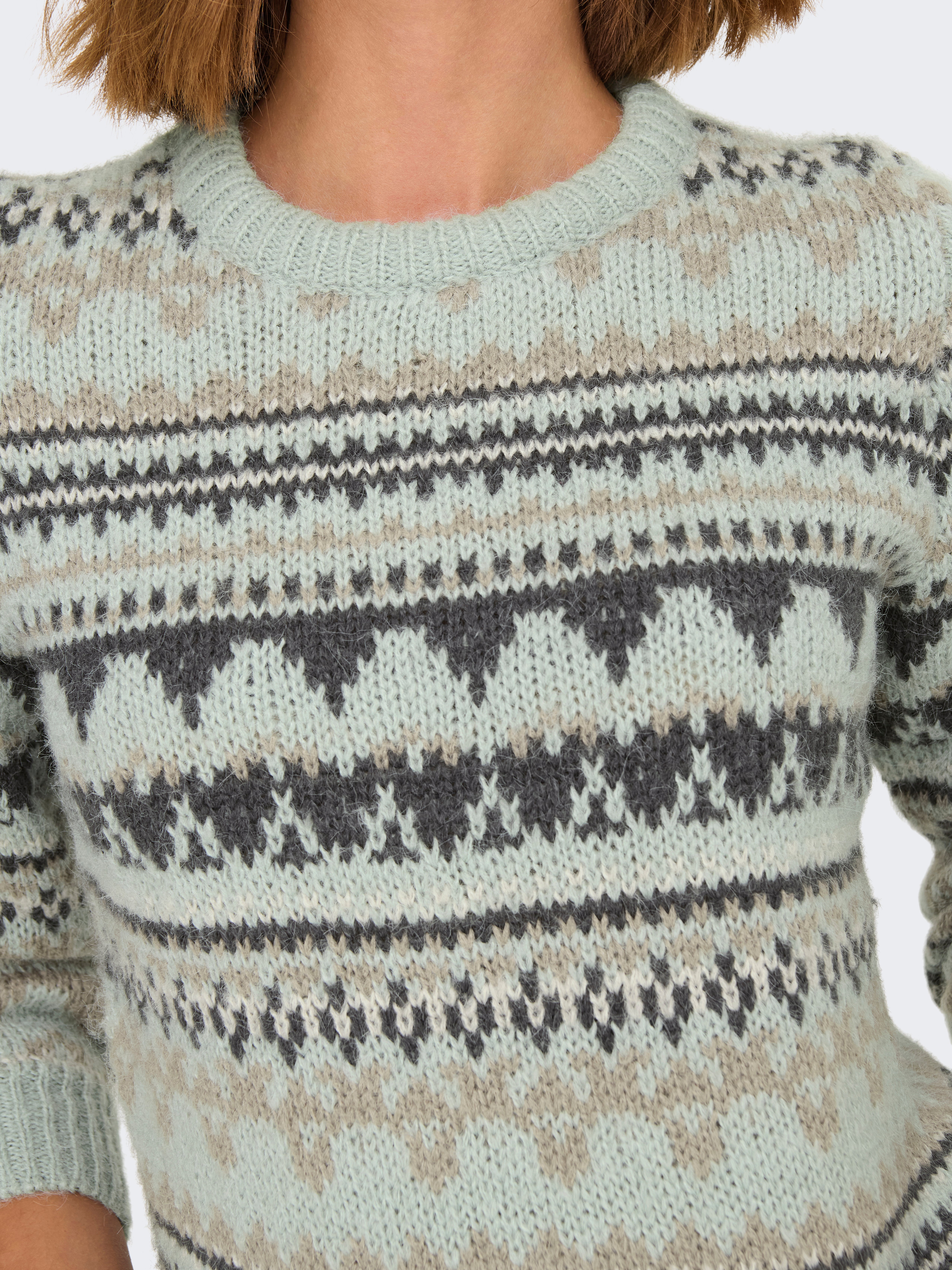 ONLMONTANA Strickpullover Aqua Gray