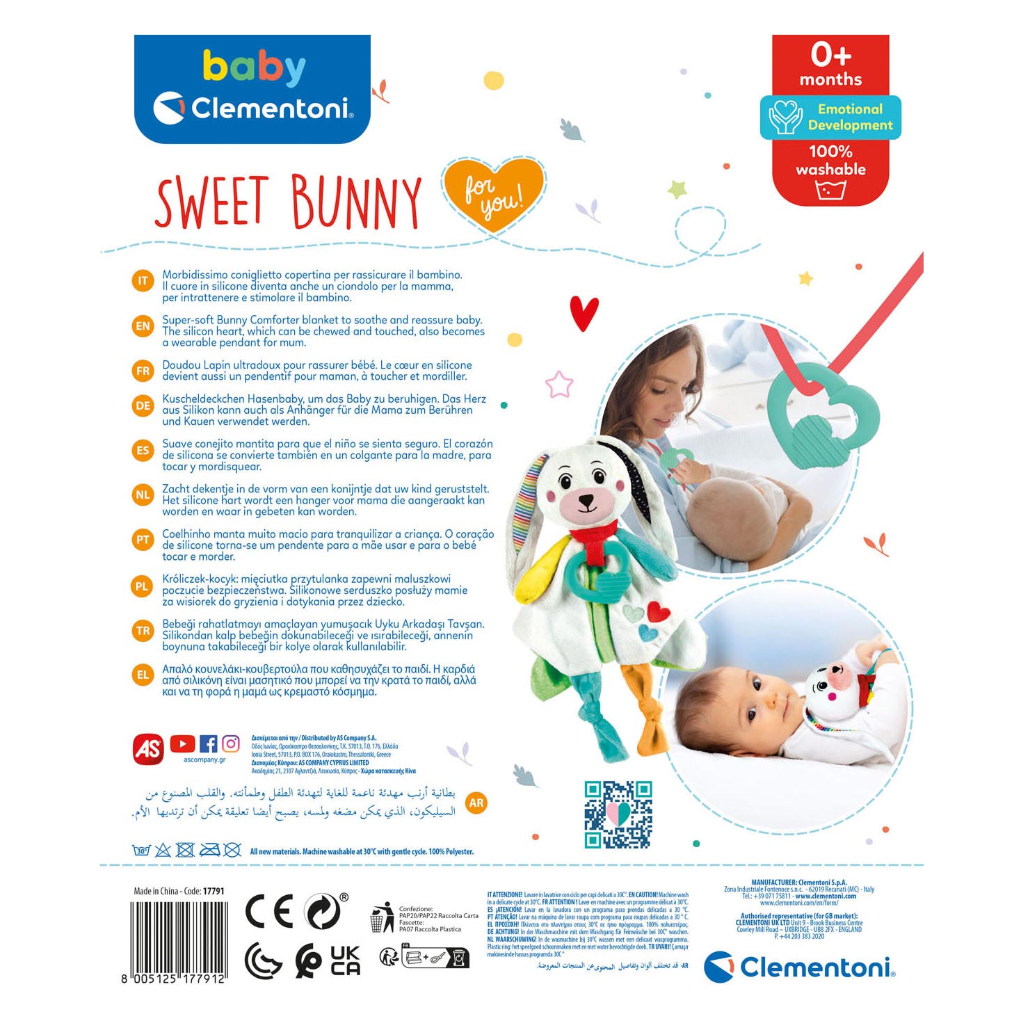 Clementoni Baby - Knuffeldoekje Konijn