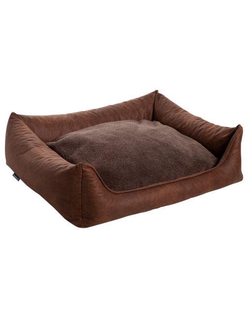 Maxxnobel Orthopedische Sofa Lederlook\/Teddy Cognac - Hondenbank