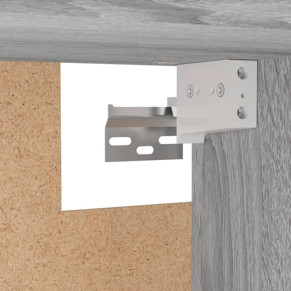 vidaXL - Garderobe bovenkast - Grijs - Bewerkt hout