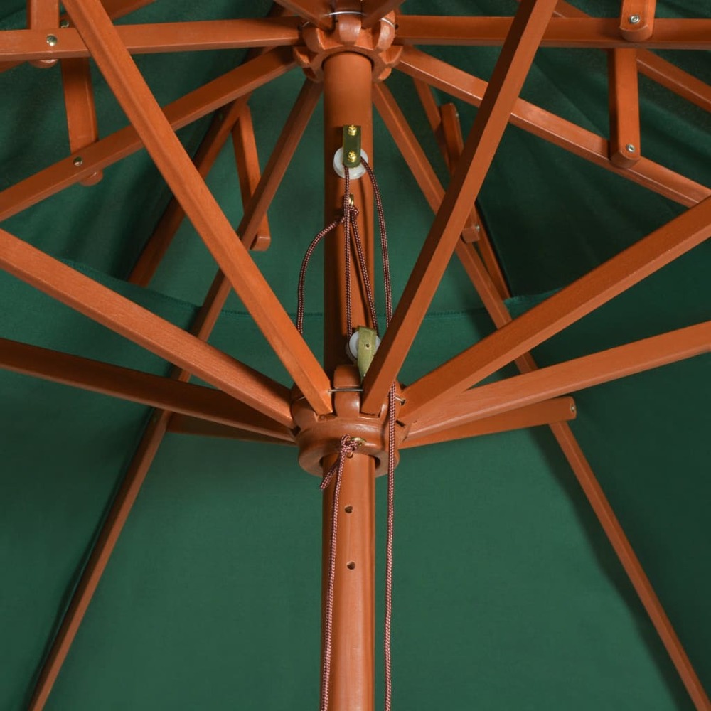 Parasol de terrasse 270 x 270 cm poteau en bois vert