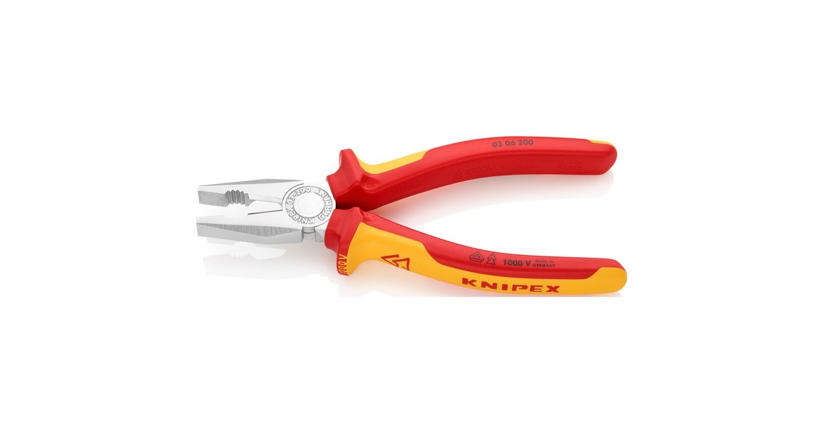 KNIPEXKombi-tang 03 06 200 VDE combinatietang  (Rood/geel, 200mm)
