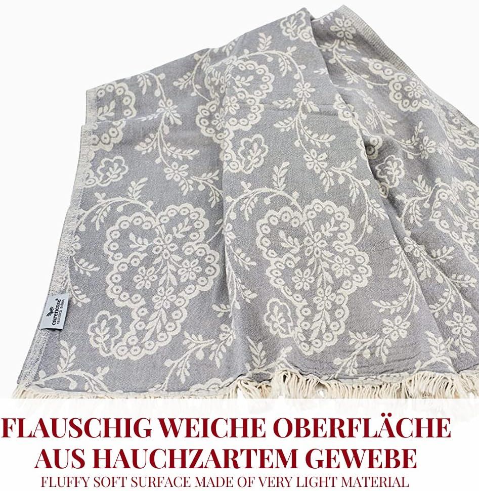 Carenesse Hamamtuch Paisley floral 90*175 cm grau