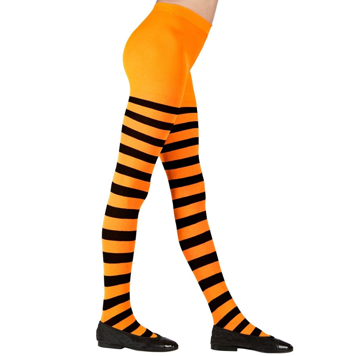 Zwart Oranje Panty Kind Gestreept