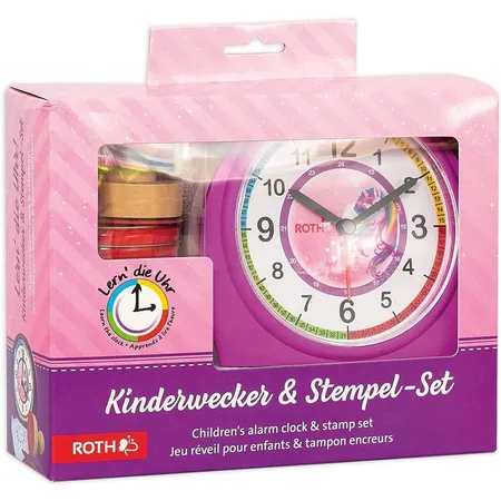 Roth Lernuhr mit Stempelset - Einhornportrait