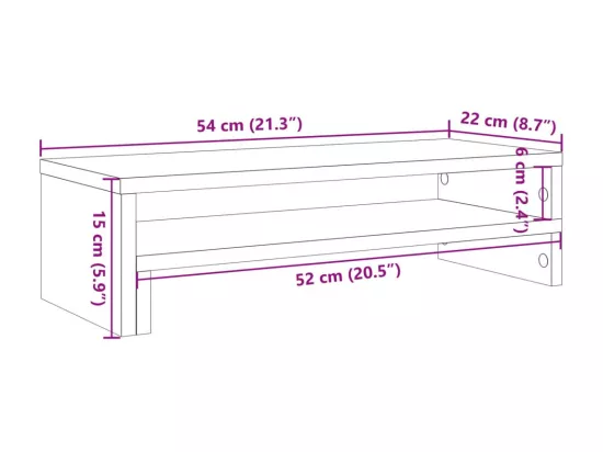 Support de moniteur blanc 54x22x15 cm bois d'ingénierie