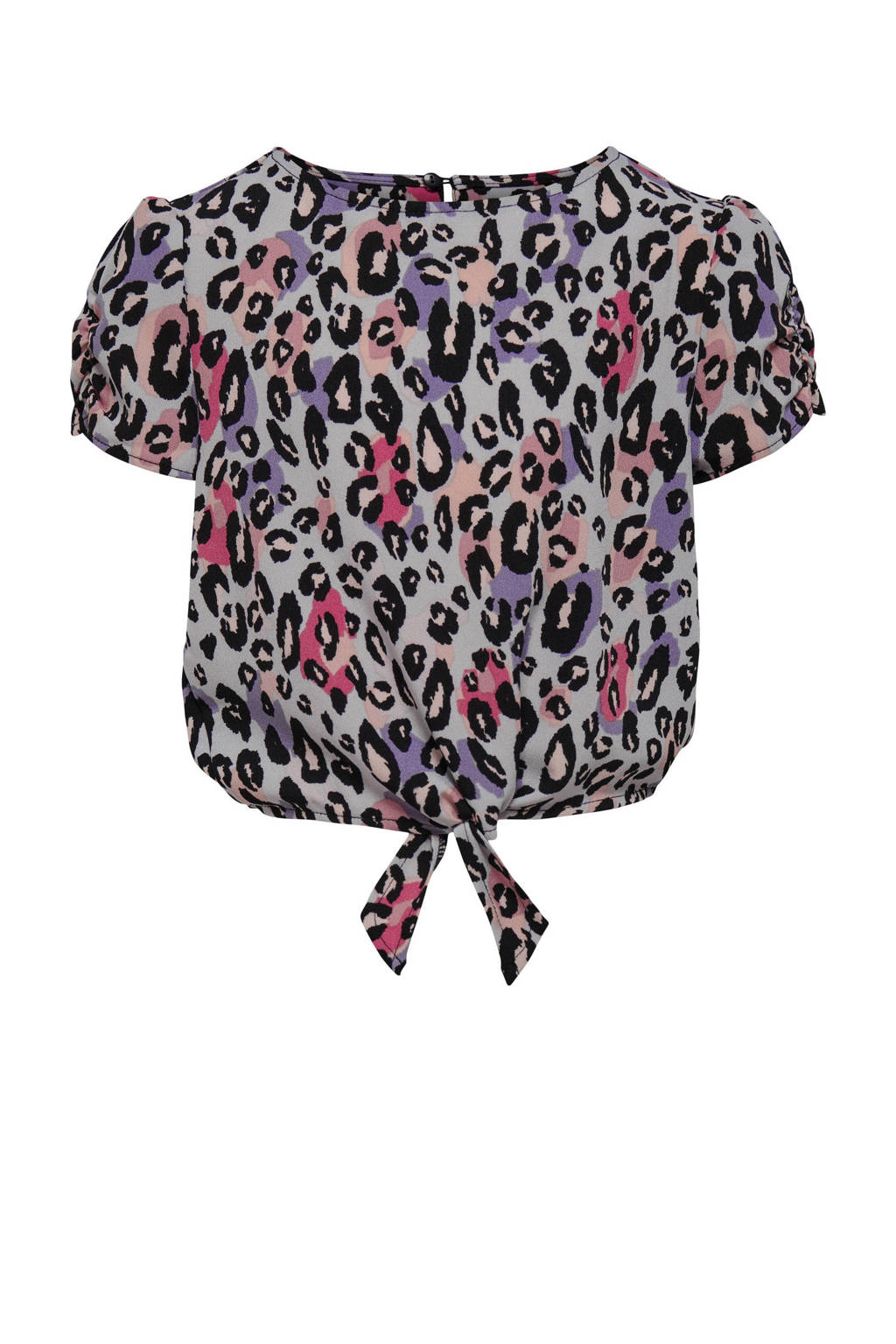 ONLY top KOGSELMA met panterprint paars/zwart/rood