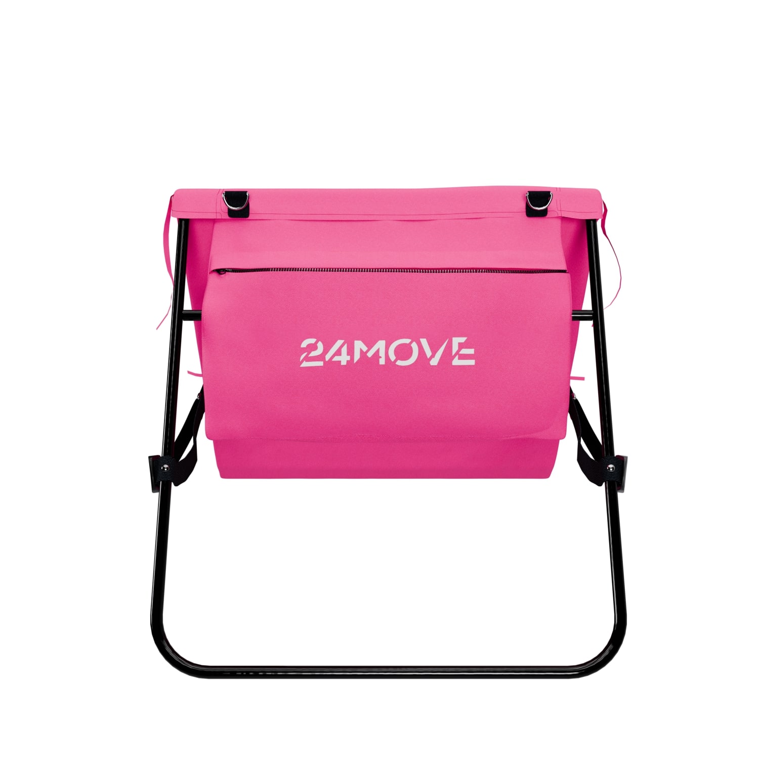 24MOVE® Strandmatte 2er Set klappbar mit Rückenlehne, Strandliege mit Gurt, tragbar für Strand und Garten, Liegematte rosa