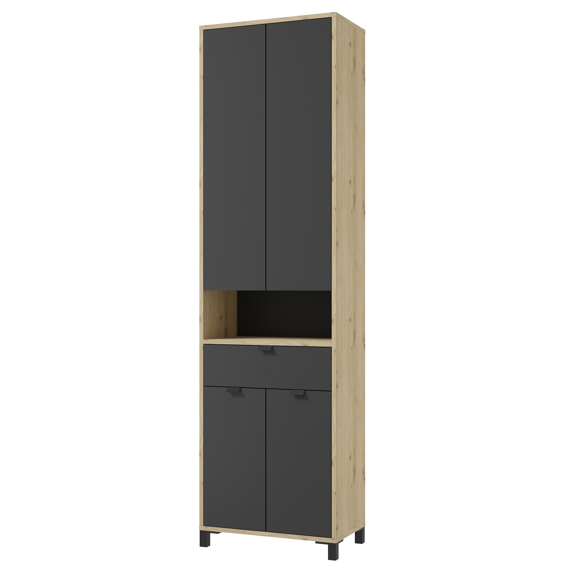Hochschrank - Artisan Eiche - anthrazit - 193 cm hoch