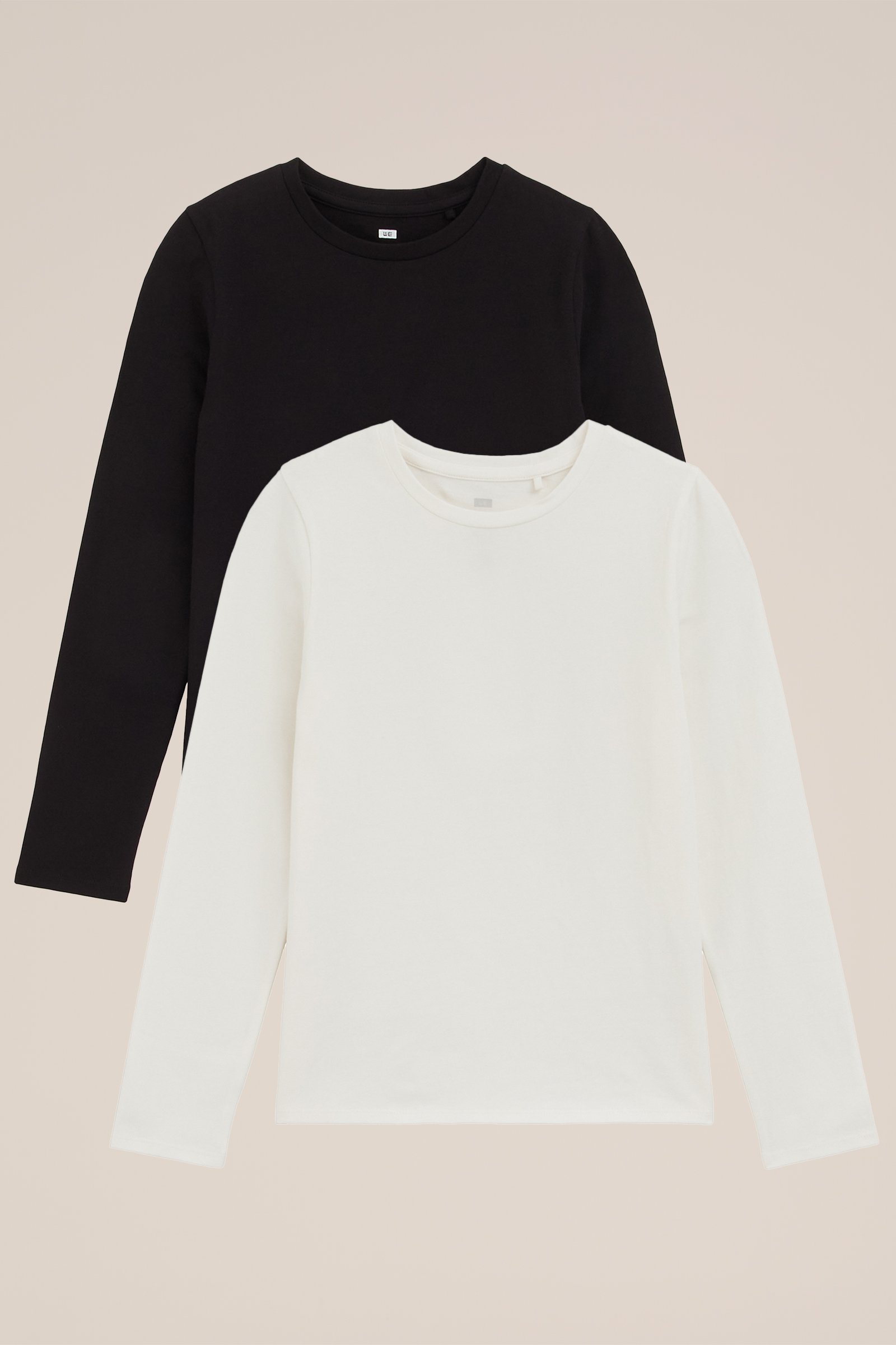 Meisjes T-shirt, 2-pack WE Fashion Zwart