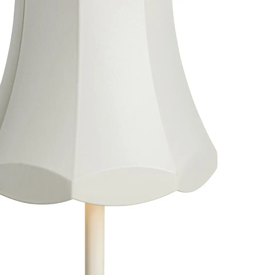 Qazqa tafellampen granny retro wit geïntegreerde led